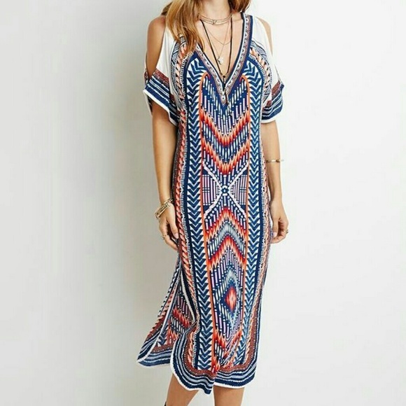Forever 21 Dresses & Skirts - Forever 21 Boho People Tribal Kaftan Dress